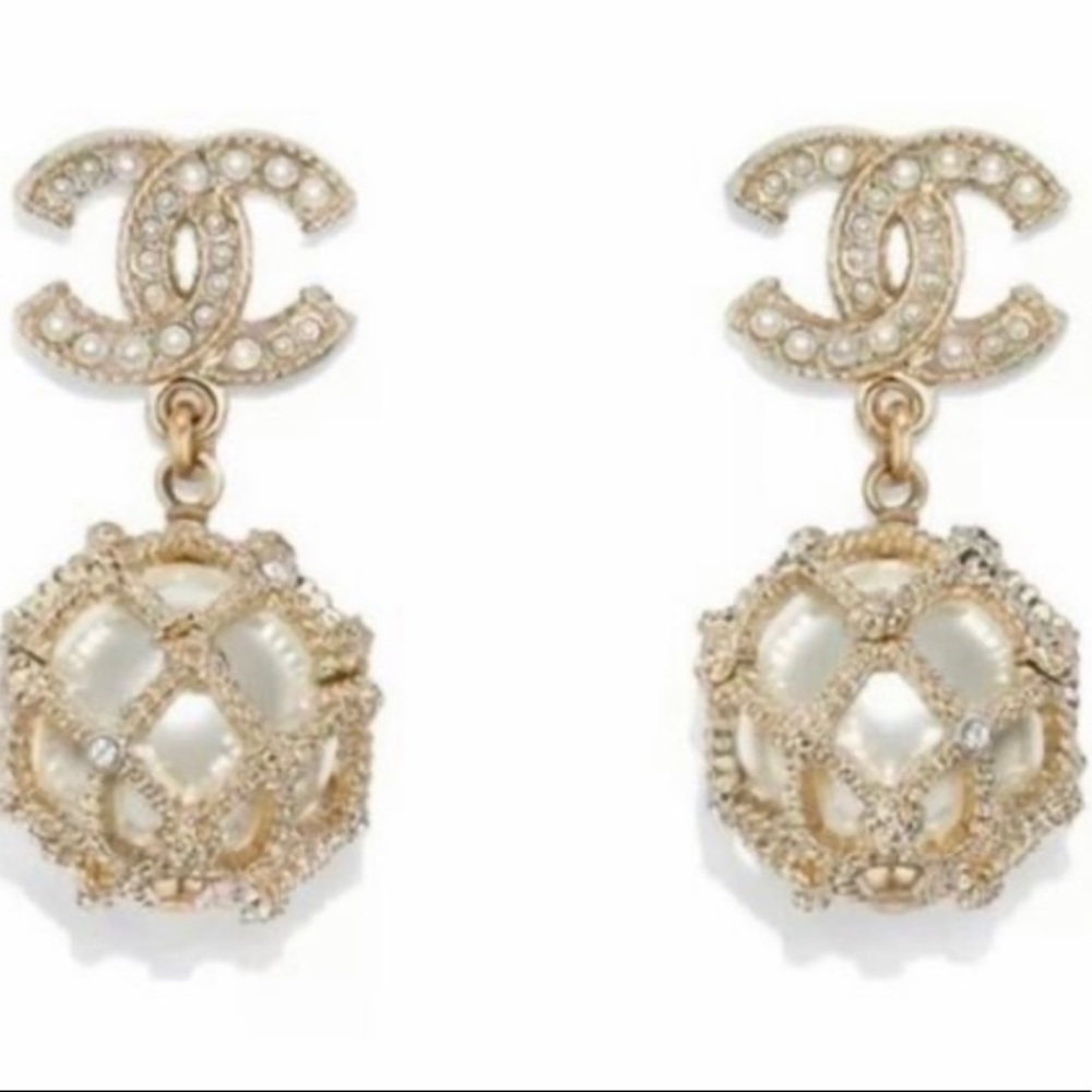 Chanel Gold & Pear Drop Earrings